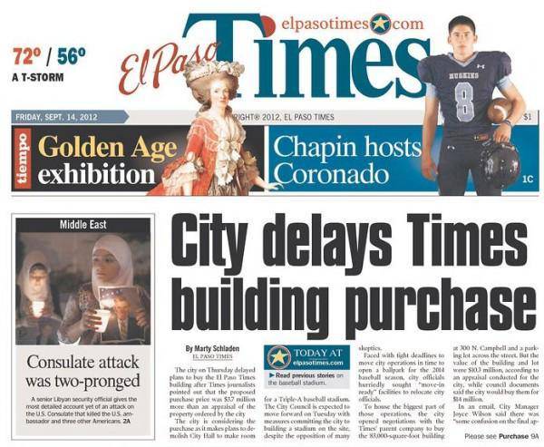 El Paso Times Mon-Sun 7 Day Delivery For 12 Weeks - Corrections Bookstore