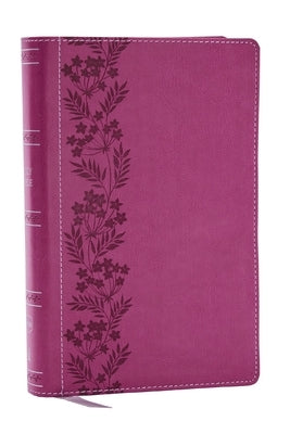 NKJV Personal Size Large Print Bible with 43,000 Cross References, Pink Leathersoft, Red Letter, Comfort Print by Thomas Nelson