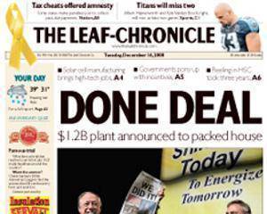 The Leaf Chronicle Fri, Sat & Sun 3 Day Delivery for 12 Weeks - Corrections Bookstore