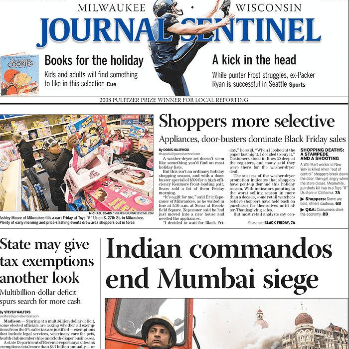 Journal Sentinel Monday-Friday 5 Day Delivery for 12 Weeks - Corrections Bookstore